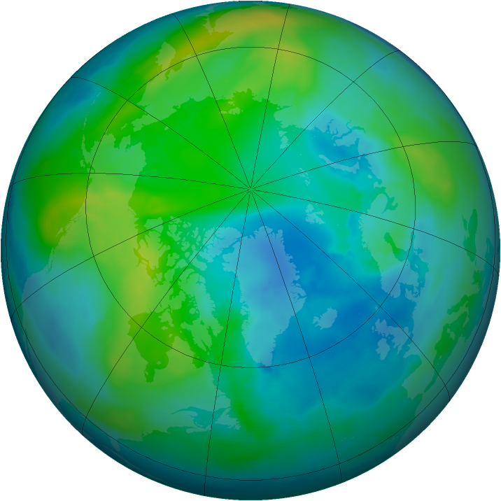 Arctic ozone map for 14 October 2010